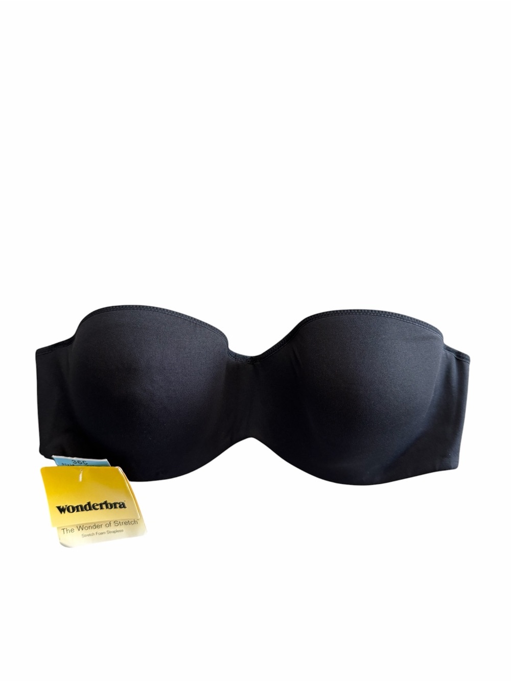 NEW with Tags Wonderbra 7882 Strapless Bra Black Size 36C Underwire Padded